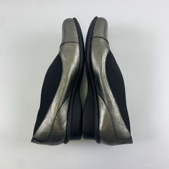 Groundhog Leather Slip On Shoe Pewter BINGO Round Tow Low Wedge Womens 40 US 9.5 - Picture 11 of 15